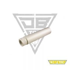 DB TAC 1/2''×28 TPI Thread 6 Inch Solid Tube Faux Can Slip Over Barrel Muzzle Brake For .22LR/.223/5.56 Silver Color