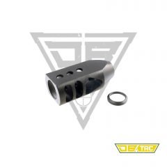 DB TAC 6.5 Grendel Tanker Muzzle Brake 9/16x24 TPI Thread Steel Competition Compensator w/ Crush Washer