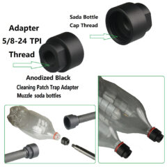 DB TAC 5/8x24 TPI Thread Cleaning Patch Trap Adapter for .308 .338 300 BLK 350 Legend 9mm 7.62mm 6.5 Creedmoor – Black