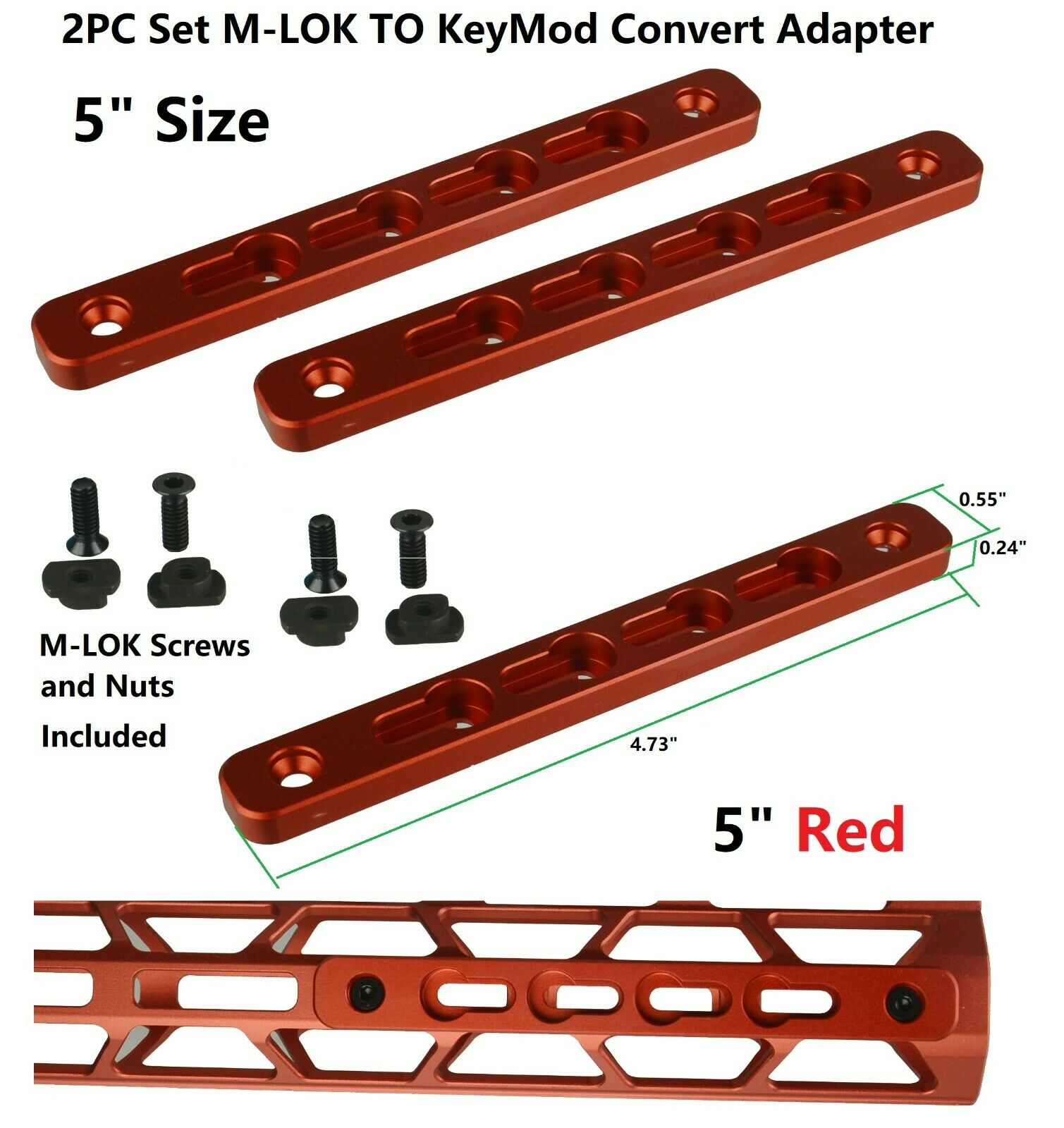 Trirock Keymod Gants de protection antidérapante Rail pour coupe pour Picatinny Weaver Rail Gants de système 
