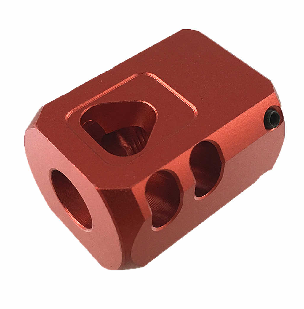 US SELLER Ruger PC 9mm 1/2''x28TPI Muzzle Brake Anodized Red