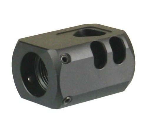DB TAC 9/16x24 TPI Muzzle Brake Compensator Black Anodized Aluminum for .40 / .45 Caliber - Image 2