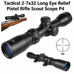 DB TAC 2-7x32 Long Eye Relief Scout Scope With Rings for Picatinny / Weaver Rail