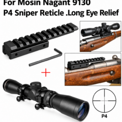 DB TAC 2-7x32 Long Eye Relief Scope With Low Profile Weaver/Picatinny Rail For Mosin Nagant 91/30 Scope Mount