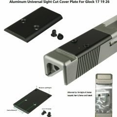 DB TAC Black Universal Cover Plate Mounting/Cut Slides for Glock 17, 19, 26, Fits All Sights Except Trijicon