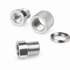 DB TAC M9x0.75 to 1/2x28 Thread Converter Adapter with 1/2x28 Thread Protector for GSG Firefly / Mosquito – Aluminum Silver