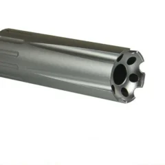 DB TAC Silver Low Concussion Muzzle Brake Compensator – 4.5 inch Extra Long, 1/2x28 TPI Thread For Ruger 1022 .22LR .22