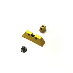 DB TAC Aluminum Gold Front and Rear Sight 6.5 mm Black Dot for GLOCK 17, 19, 22, 23, 24, 26, 27, 31, 34, 35