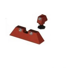 DB TAC Aluminum Red Front and Rear Sight 6.5 mm Silver Dot for GLOCK 17, 19, 22, 23, 24, 26, 27, 31, 34, 35