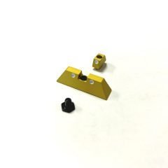 DB TAC Aluminum Gold Front and Rear Sight 6.5 mm White Dot for GLOCK 17, 19, 22, 23, 24, 26, 27, 31, 34, 35