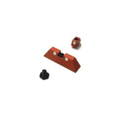 DB TAC Aluminum Red Front and Rear Sight 6.5 mm White Dot for GLOCK 17, 19, 22, 23, 24, 26, 27, 31, 34, 35