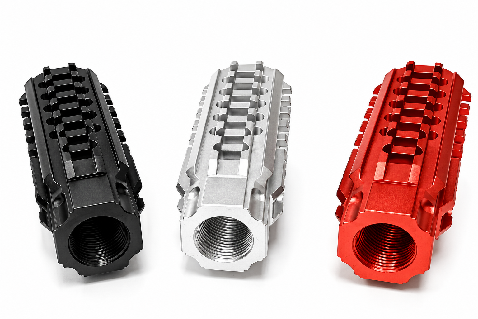 DB TAC Aluminum Skeleton Muzzle Brake Compensator For Ruger PC Carbine 9mm Black Color 1/2x28 Thread Black - Image 6