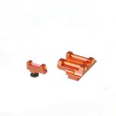 DB TAC Red Aluminum Front and Rear Sight 6.5mm with Red Fiber Optic for GLOCK 17, 19, 22, 23, 24, 26, 27, 31, 34, 35, and 42, 43, 43X Slim Slide