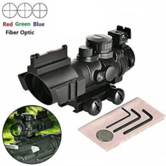 DB TAC 4X32 Prism Scope Mil-Dot Etched Glass Red Green Blue Illuminated Compact Rifle Scope Picatinny Mount