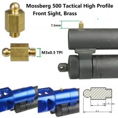 DB TAC High Profile Brass Front Sight For Mossberg 500 590 , Height 7.5 mm
