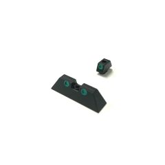 DB TAC Black Narrow Style Aluminum Front and Rear Sight With Green Dot for GLOCK 42, 43, 43X Slim Slide