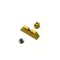DB TAC Gold Narrow Style Aluminum Front and Rear Sight With Red Dot for GLOCK 42, 43, 43X Slim Slide