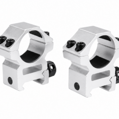 DB TAC 1 Inch Height Scope Rings for Picatinny Weaver Rail – Anodized Silver Aluminum Scope Mounts