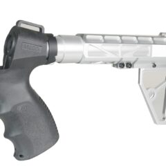 DB TAC Anodized Silver Color Skeleton Fin Position Stock Clamp With Tube,Skeletonized Pistol Arm Brace For Mossberg 500 / 535 / 590 / 835 Maverlck 88 12 Gauge and 20 Gauge