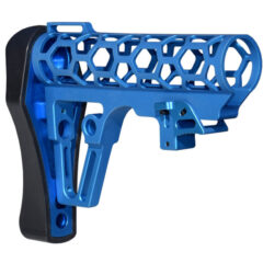 DB TAC Skeletonized Buttstock for .223 / 5.56 / .308 Mil-Spec Buffer Tubes – Blue