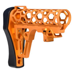 DB TAC Skeletonized Buttstock for .223 / 5.56 / .308 Mil-Spec Buffer Tubes – Orange