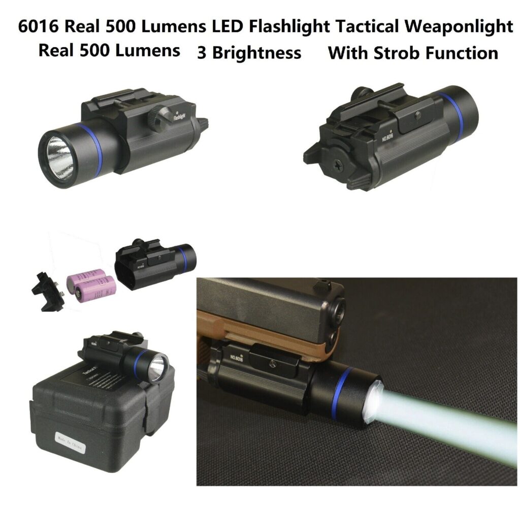 DB TAC Tactical Flashlight Weaver/Picatinny Mount Quick Release 500 ...