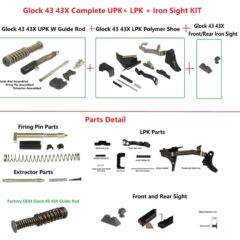 DB TAC Lower & Upper Slide Parts LPK+UPK+ Iron Sight Fit Glock 43 43 48 OEM Guide Rod
