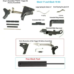 DB TAC Lower Parts Kit for Glock 17 and Glock 19 Gen 1–3 with Trigger Assembly and Free Punch Pin Tool