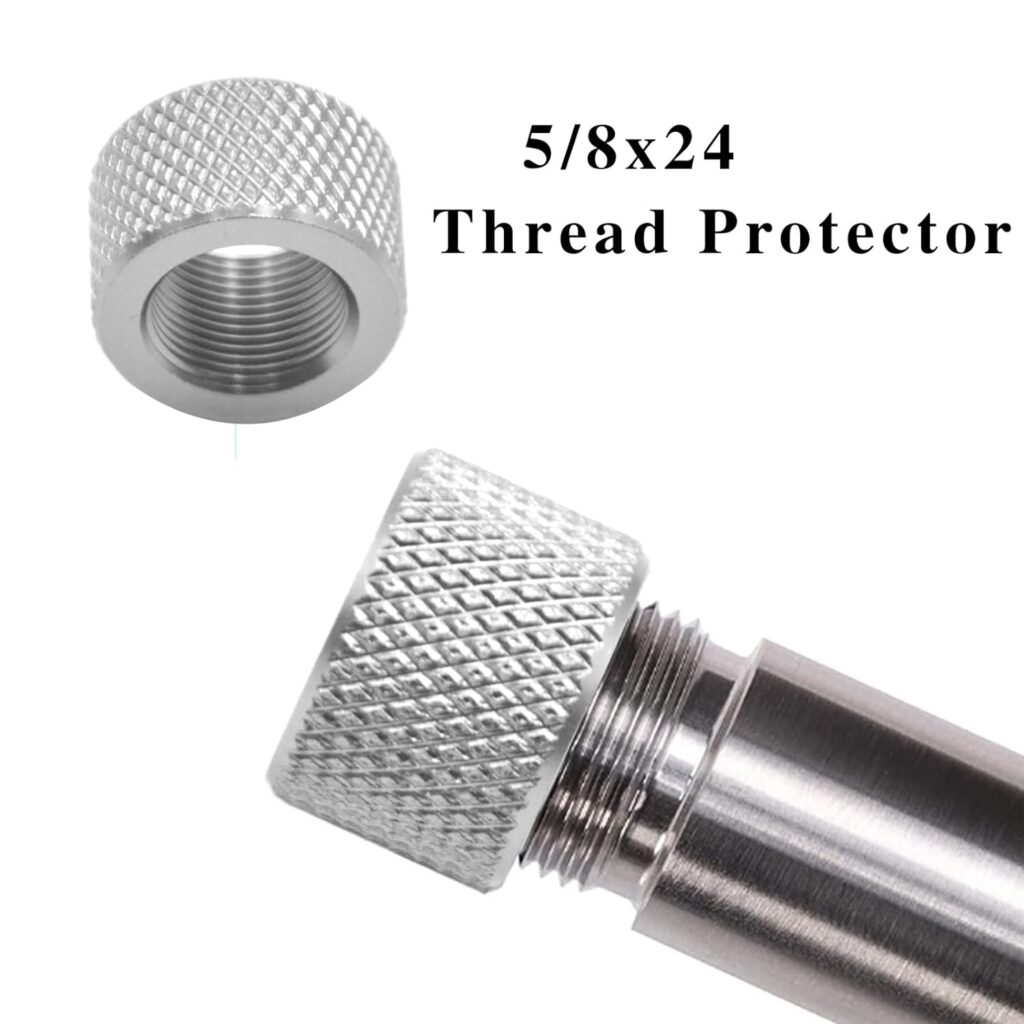 DB TAC 5/8x24 TPI Thread Bull Barrel Thread Protector, Aluminum Silver ...