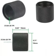 DB TAC .578-28 Thread Protector 37/64x28 TPI All Steel Black Barrel Thread Cover