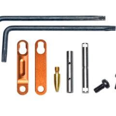 DB TAC Orange Color AR Precision Non Rotating Trigger and Hammer Pin and Plate Kit, with Anti Walk Pin and Retainer Plates ,Made In USA