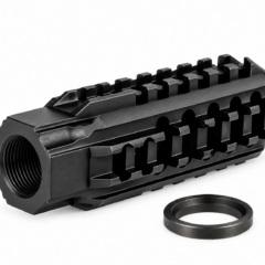 DB TAC Black Aluminum Skeleton Muzzle Brake Compensator 1/2x28 Thread For .22LR/.223/5.56