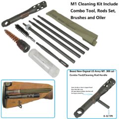 DB TAC USGI M1 .308 Cleaning Kit Combo Tool Cleaning Rod Brush Oiler Canvas Pouch Military Style Set