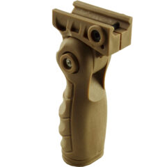 DB TAC Tactical Folding Foregrip 5 Position Vertical Grip Tan Polymer with Storage Compartment