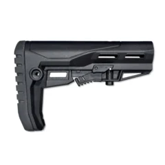 DB TAC Mil-Spec Adjustable Stock with Rubber Recoil Pad – Lightweight Polymer, Quick Release, Black