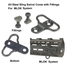 DB TAC Heavy Duty All Steel M-LOK Sling Swivel Mount w/ Hardware Low Profile Fits 1-1/4