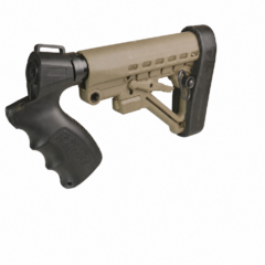 DB TAC Dark Tan Adjustable Stock & Black Pistol Grip for Mossberg 500 590 Maverick 88 12GA 20GA