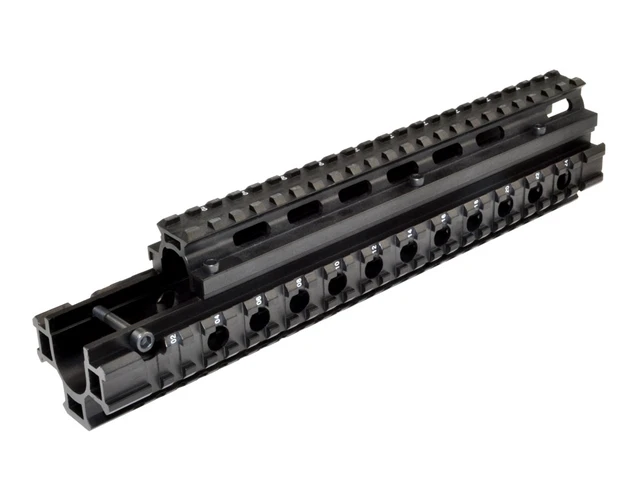 DB TAC FN/FAL 2-Piece Quad Rail Handguard Forend – AR Style Picatinny Rail, Black Aluminum - Image 3