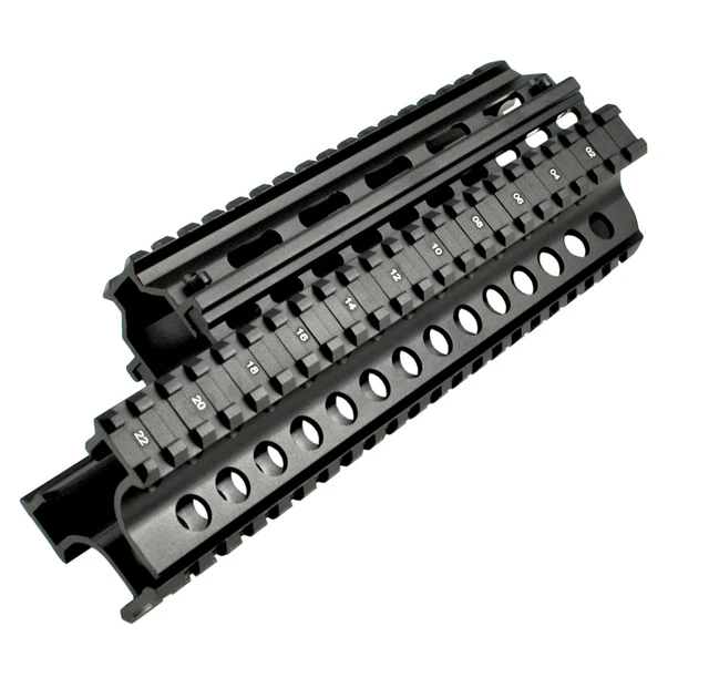 DB TAC Saiga AK 7.62x39 Quad Rail Handguard 2-Piece Picatinny – Aluminum Black - Image 4