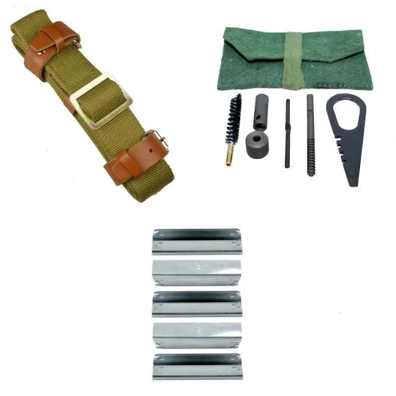 DB TAC Mosin Nagant Accessory Kit Sling, Cleaning Tools w/ 10 Steel Stripper Clips for M38 M44 91/30